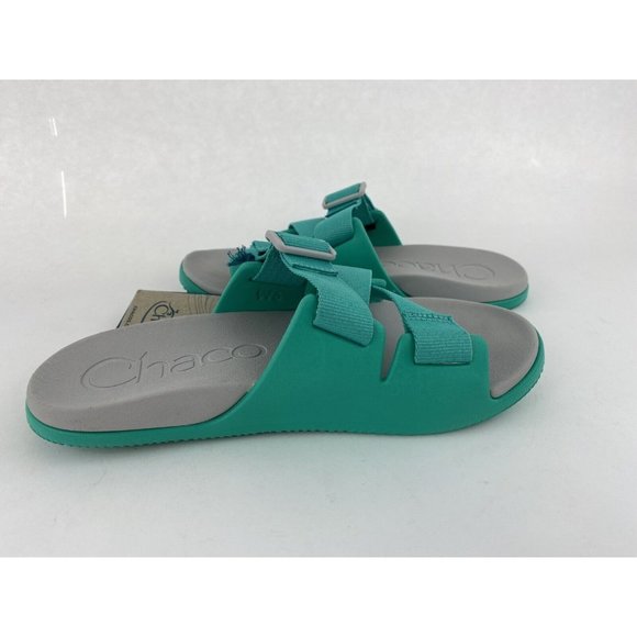 Chaco Chillos Slide Teal Women's Slides Sandals Z Strap Adjustable Blue Green - Picture 8 of 9